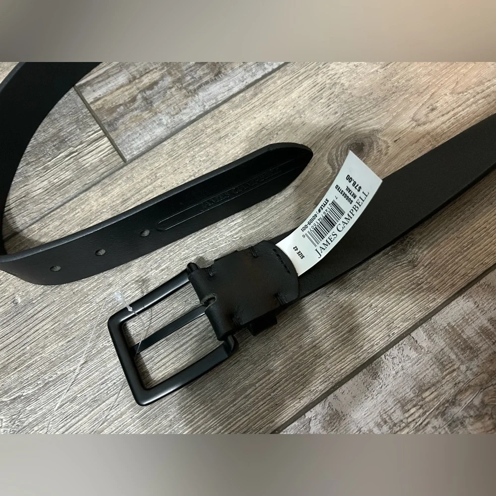 James Campbell Black with Black Hardware Genuine Leather Belt size 42
